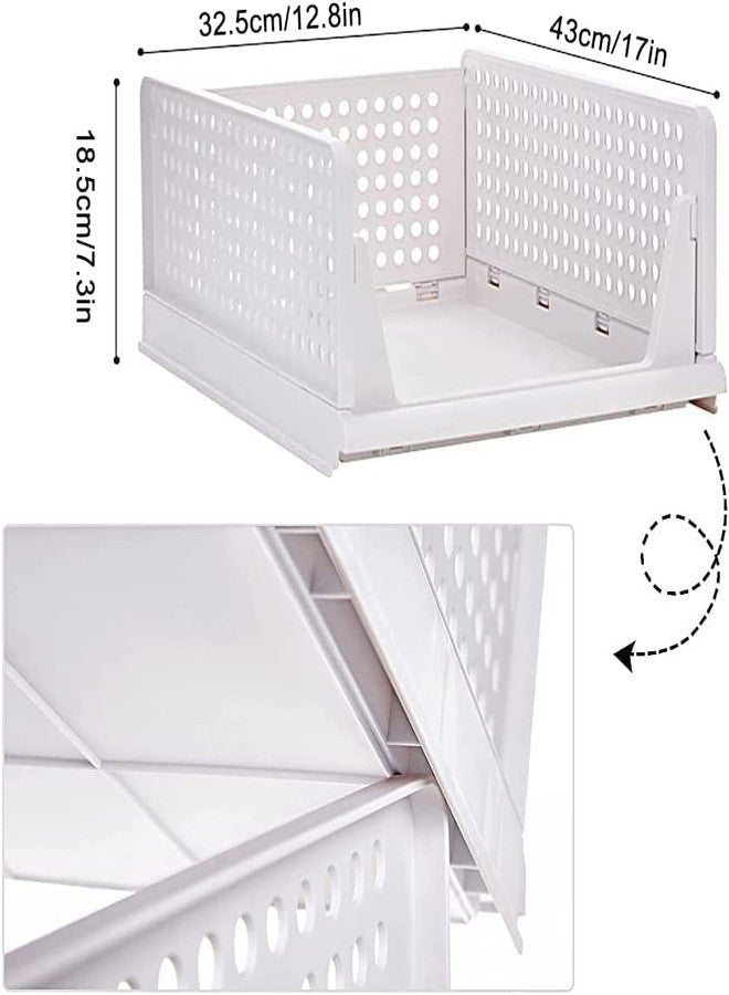 Isence - 4 Pieces Clothes Organizer for Wardrobe Cupboard Organizer for Clothes Foldable and Stackable Closet Organizer Drawer Organizer for Clothes (Pack of 4 Large) - Image 2
